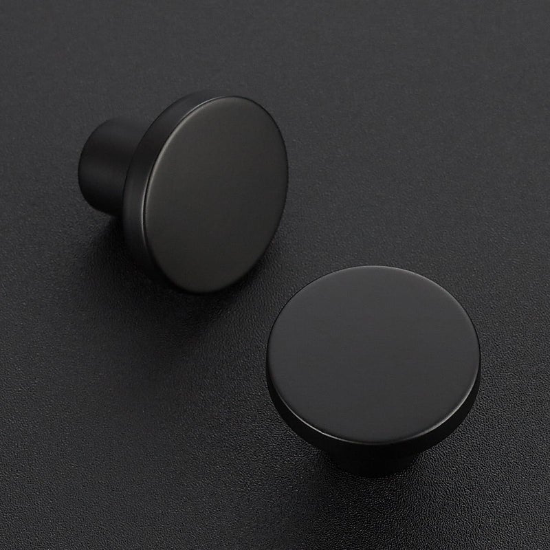 Ravinte 1 Pack Cabinet Knobs Black Kitchen Cabinet Knobs Round Dresser Drawer Knobs Matte Black Drawer Pulls Closet Door Knobs 1-1/5 Inch - Image 2